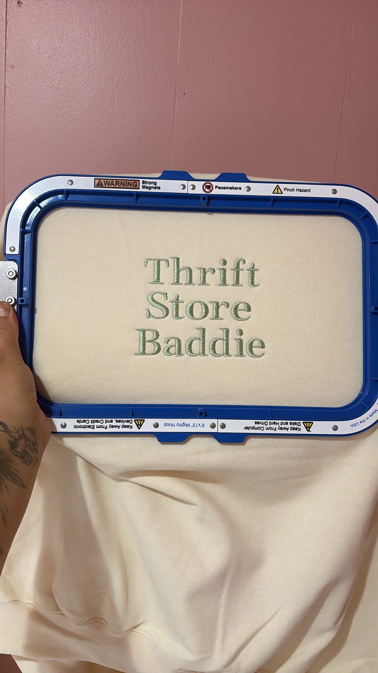 Thrift store Baddie- Embroidered Sweater