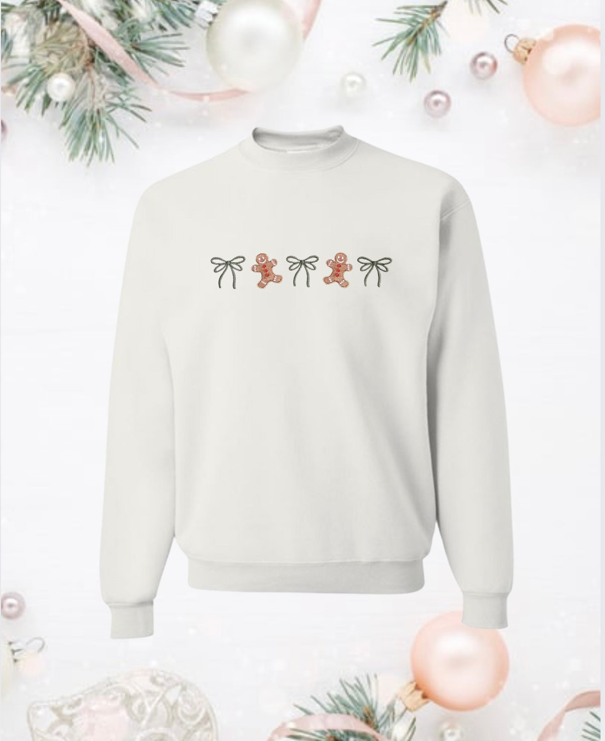 Gingerbread bow Embroidery Sweater