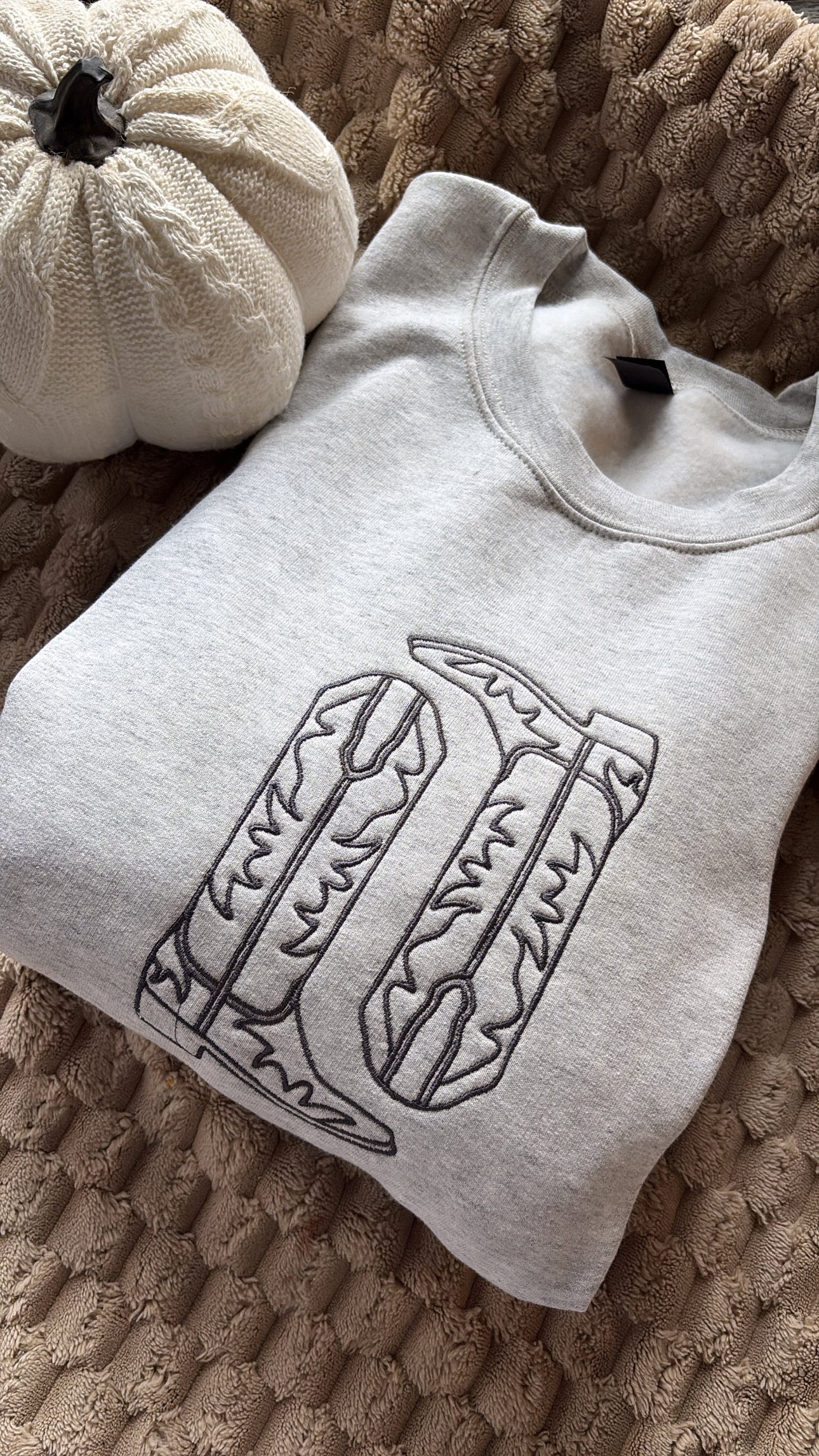 Cowgirl boot Embroidery Sweater
