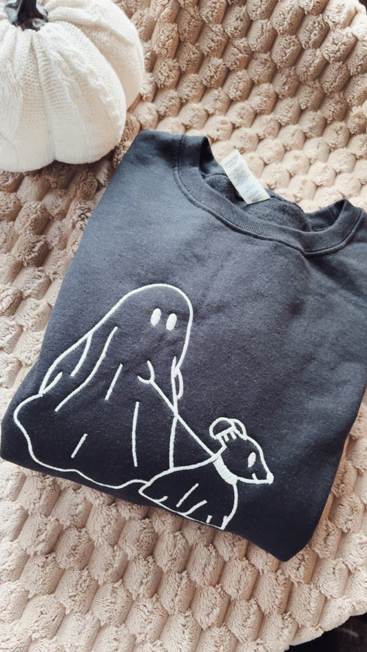 Ghost dog Embroidery sweater