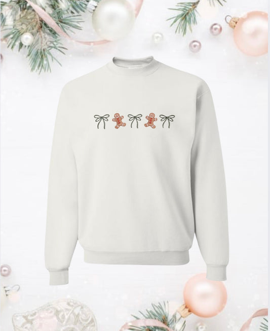 Gingerbread bow Embroidery Sweater