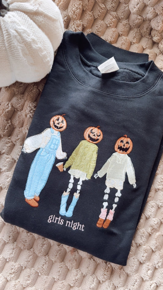 Girls night (EXCLUSIVE) Embroidery sweater
