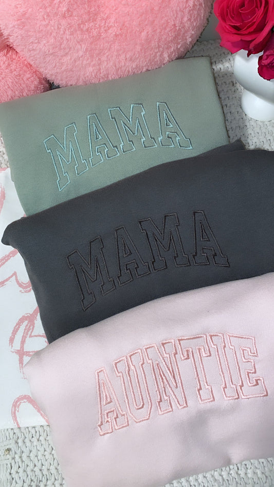 Mama/Auntie Embroidered Sweater