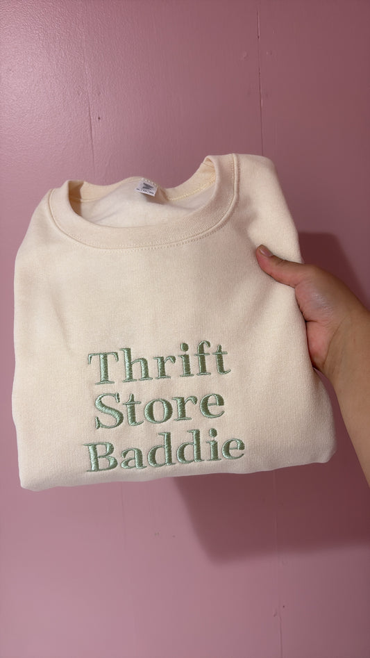 Thrift store Baddie- Embroidered Sweater